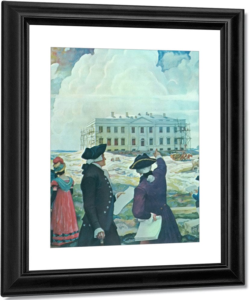 Building The First White House By NC Wyeth Fine Art Print