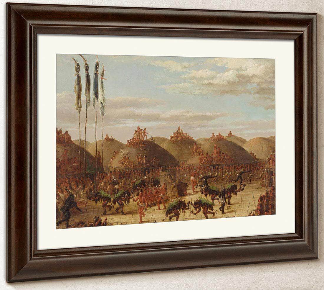 Bull Dance, Mandan O Kee Pa Ceremony By George Catlin Fine Art Print