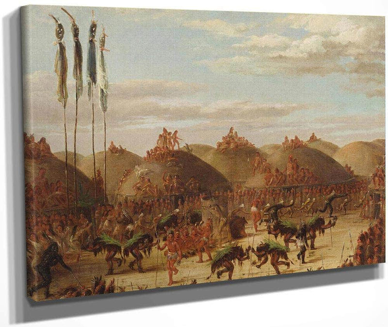 Bull Dance, Mandan O Kee Pa Ceremony By George Catlin Fine Art Print