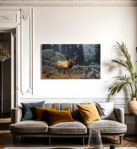 Bull Elk In The High Country By Carl Rungius Fine Art Print