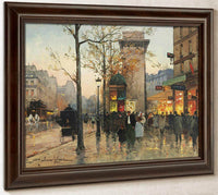 Busy Boulevard By The Porte Saint Denis By Eugene Galien Laloue Fine Art Print