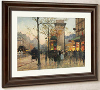 Busy Boulevard By The Porte Saint Denis By Eugene Galien Laloue Fine Art Print