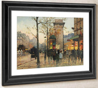 Busy Boulevard By The Porte Saint Denis By Eugene Galien Laloue Fine Art Print