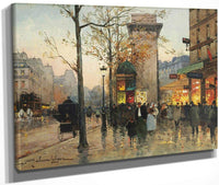 Busy Boulevard By The Porte Saint Denis By Eugene Galien Laloue Fine Art Print