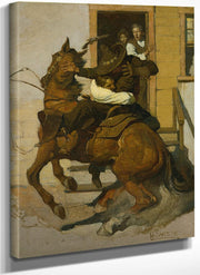 But Sir Henry Never Stopped. By NC Wyeth Fine Art Print