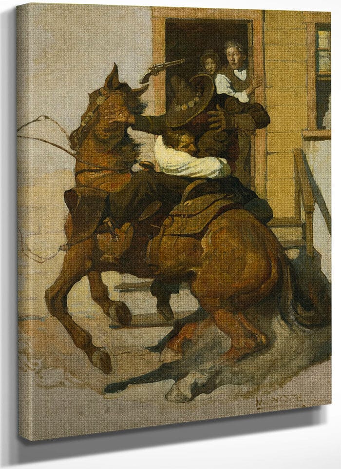 But Sir Henry Never Stopped. By NC Wyeth Fine Art Print