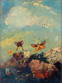 Butterflies 1910 73 9X54 9Cm Museum Of Modern Art By Odilon Redon Fine Art Print