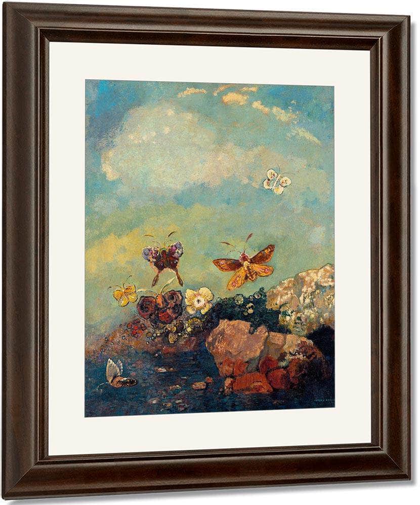 Butterflies 1910 73 9X54 9Cm Museum Of Modern Art By Odilon Redon Fine Art Print