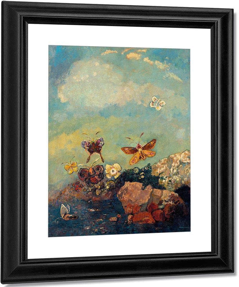 Butterflies 1910 73 9X54 9Cm Museum Of Modern Art By Odilon Redon Fine Art Print