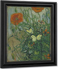 Butterflies And Poppies By Vincent Van Gogh Fine Art Print