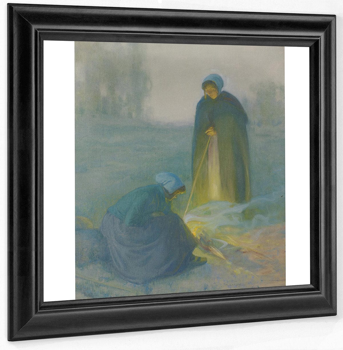 By The Fire By Myron G Barlow Fine Art Print