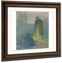 By The Fire By Myron G Barlow Fine Art Print