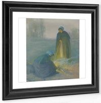 By The Fire By Myron G Barlow Fine Art Print