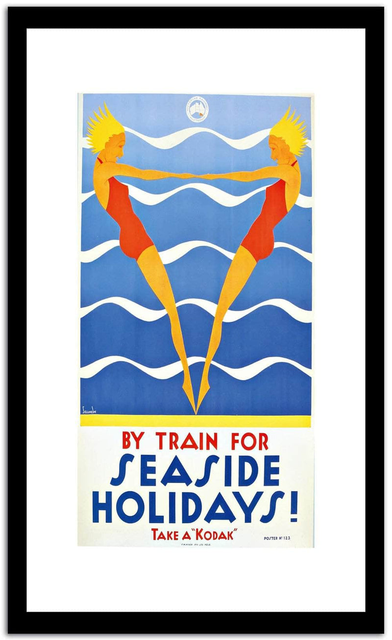 By Train For  Vintage Poster Fine Art Print