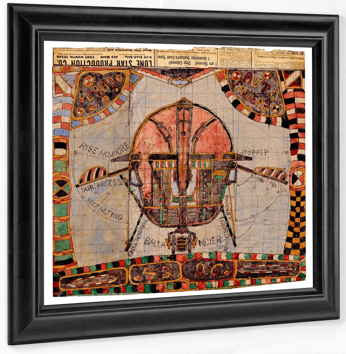 Caad Auto Fallease 1919 By Charles Dellschau Fine Art Print