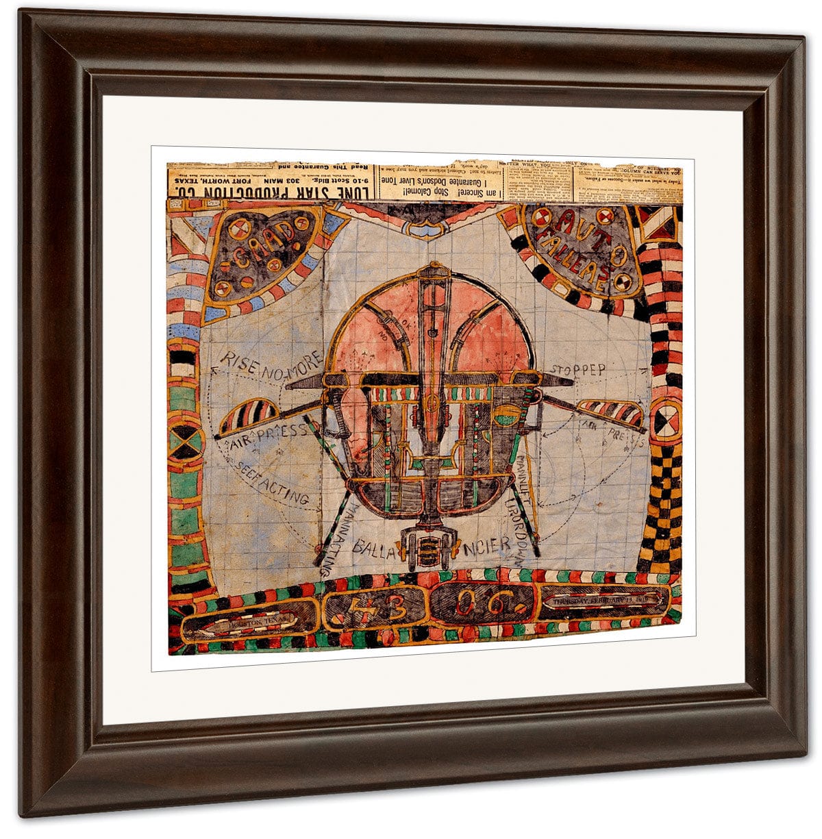 Caad Auto Fallease 1919 By Charles Dellschau Fine Art Print