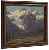 Cabins Beneath An Alpine Glacier By Edgar Payne Fine Art Print