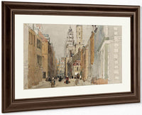 Calais Street Scene With Lighthouse By David Cox Fine Art Print