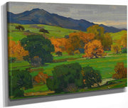 California Landscape Depicting Autumn Oaks On A Rolling Hillside With Mountains Beyond 1924 By William Wendt Fine Art Print