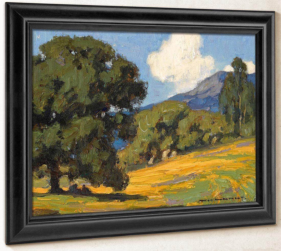 California Wildflowers And Oaks By William Wendt Fine Art Print