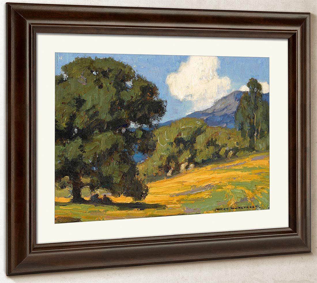 California Wildflowers And Oaks By William Wendt Fine Art Print