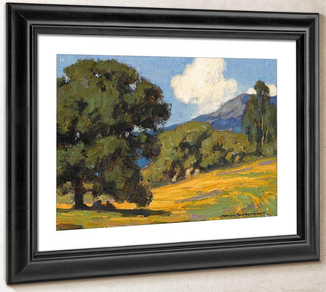 California Wildflowers And Oaks By William Wendt Fine Art Print
