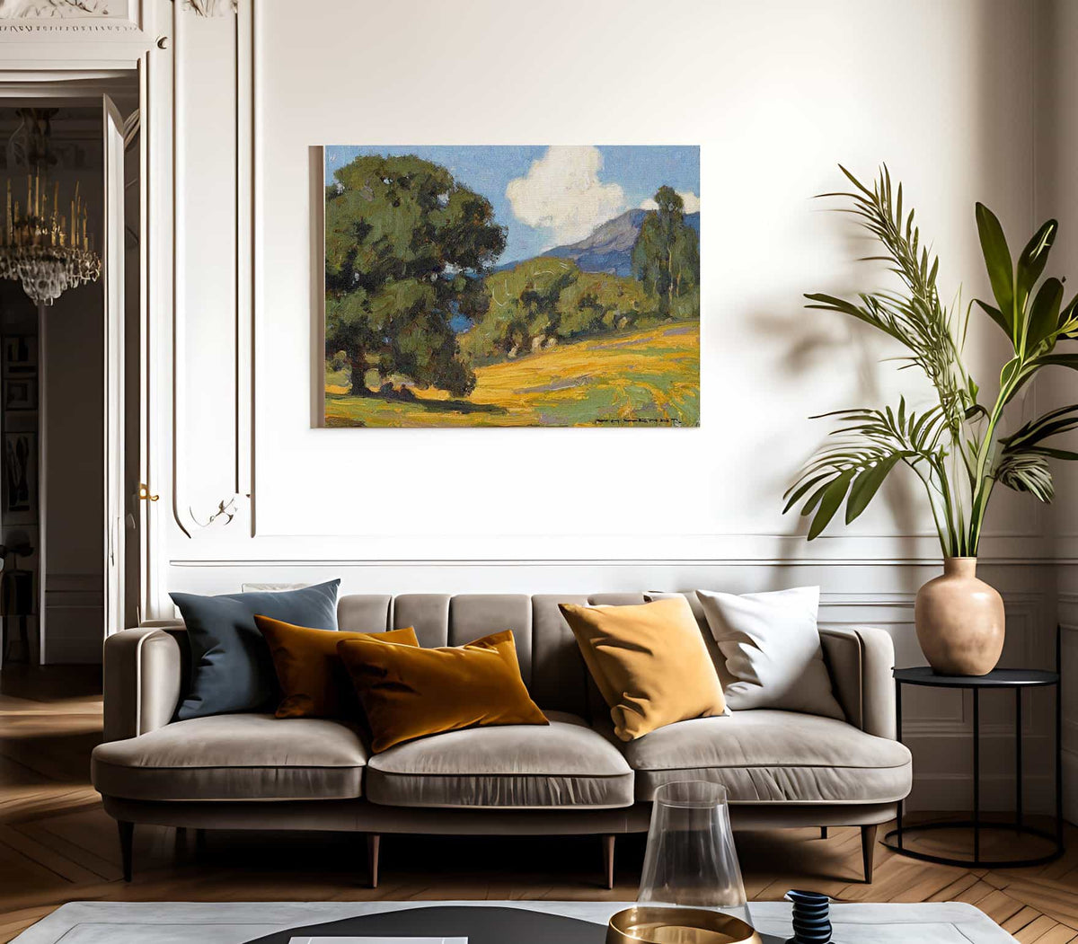 California Wildflowers And Oaks By William Wendt Fine Art Print