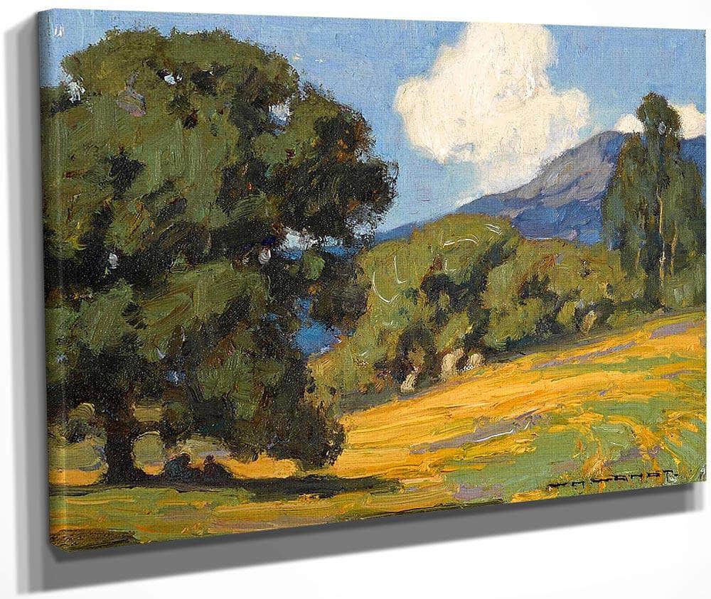 California Wildflowers And Oaks By William Wendt Fine Art Print