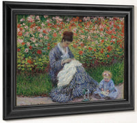 Camille Monet And A Child In The Garden In Argenteuil 1875 By Claude Monet Fine Art Print