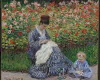 Camille Monet And A Child In The Garden In Argenteuil 1875 By Claude Monet Fine Art Print