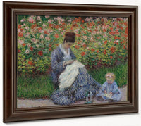 Camille Monet And A Child In The Garden In Argenteuil 1875 By Claude Monet Fine Art Print