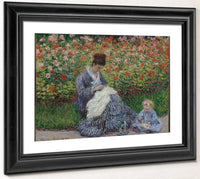 Camille Monet And A Child In The Garden In Argenteuil 1875 By Claude Monet Fine Art Print