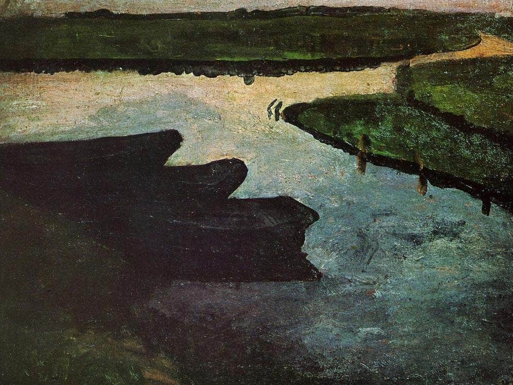 Canal With Peat Barges By Paula Modersohn Becker Fine Art Print