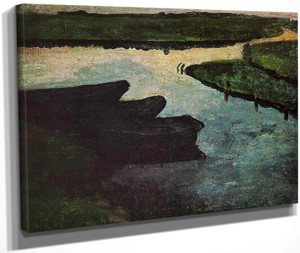 Canal With Peat Barges By Paula Modersohn Becker Fine Art Print