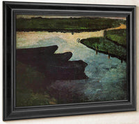 Canal With Peat Barges By Paula Modersohn Becker Fine Art Print