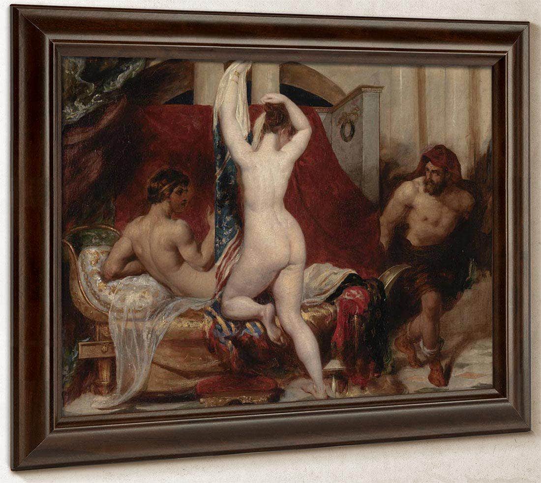 Candaules, King Of Lydia, Shews His Wife By Stealth To Gyges, One Of His Ministers By William Etty Fine Art Print