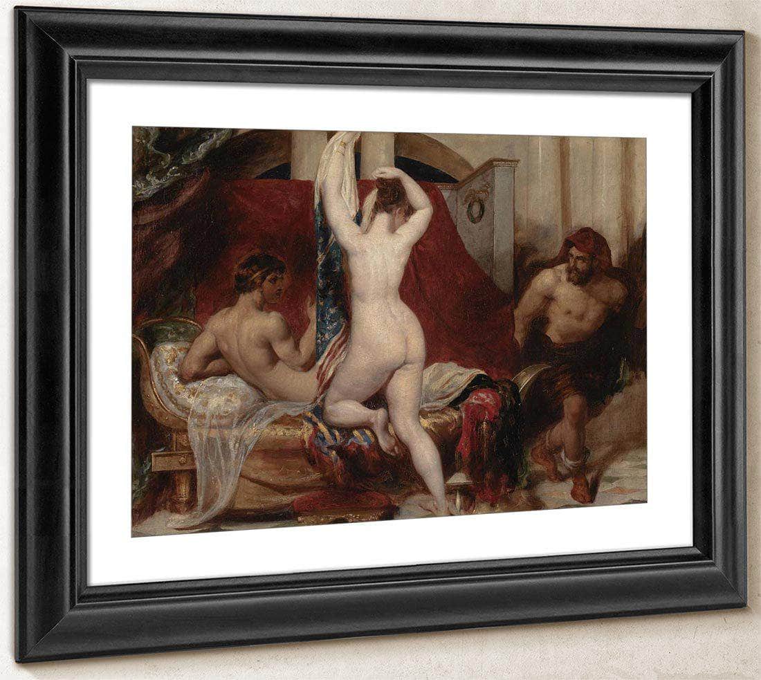 Candaules, King Of Lydia, Shews His Wife By Stealth To Gyges, One Of His Ministers By William Etty Fine Art Print
