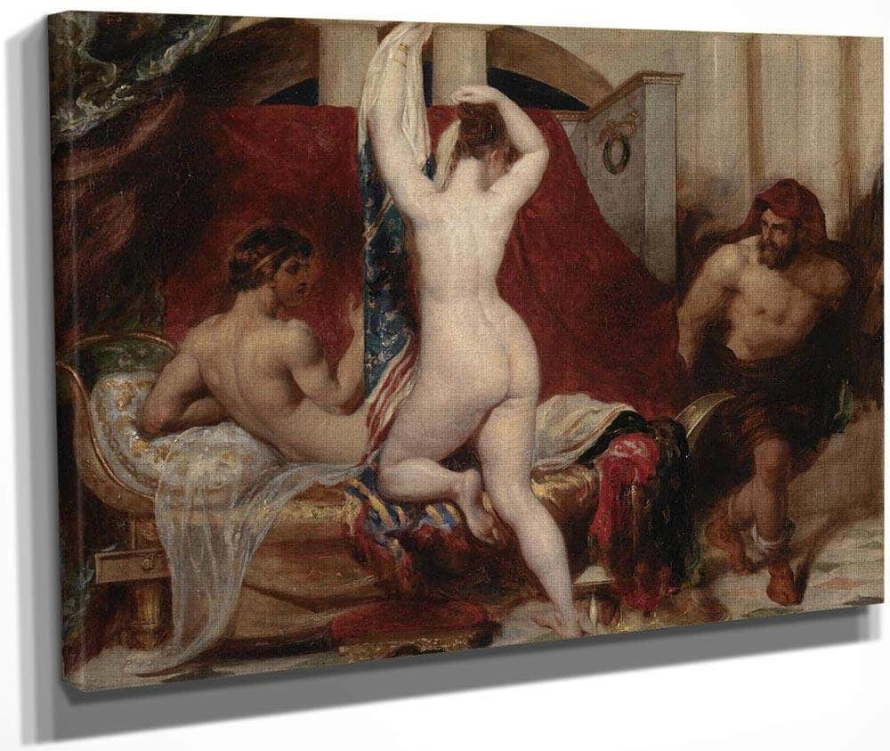Candaules, King Of Lydia, Shews His Wife By Stealth To Gyges, One Of His Ministers By William Etty Fine Art Print