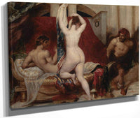 Candaules, King Of Lydia, Shews His Wife By Stealth To Gyges, One Of His Ministers By William Etty Fine Art Print