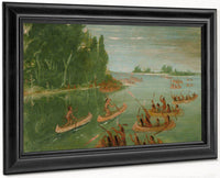 Canoe Race Near Sault Ste. Marie By George Catlin Fine Art Print