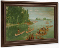 Canoe Race Near Sault Ste. Marie By George Catlin Fine Art Print