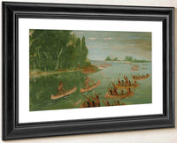 Canoe Race Near Sault Ste. Marie By George Catlin Fine Art Print