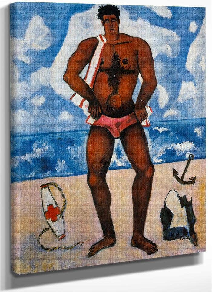 Canuck Yankee Lumberjack At Old Orchard Beach Maine By Marsden Hartley Fine Art Print