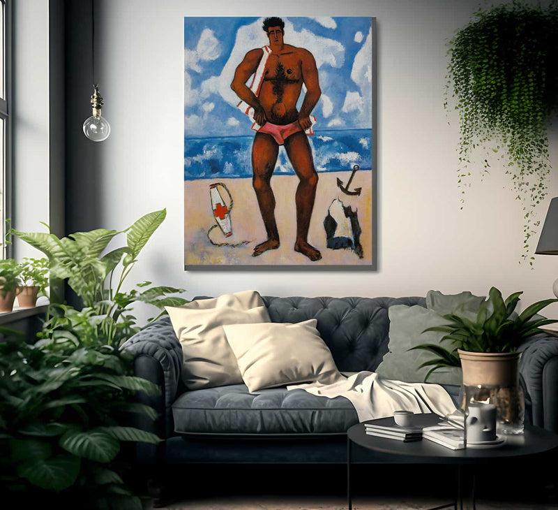 Canuck Yankee Lumberjack At Old Orchard Beach Maine By Marsden Hartley Fine Art Print