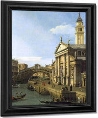 Capriccio The Rialto Bridge And The Church Of S. Giorgio Maggiore By Canaletto Fine Art Print