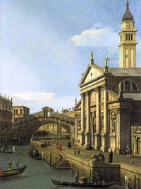 Capriccio The Rialto Bridge And The Church Of S. Giorgio Maggiore By Canaletto Fine Art Print