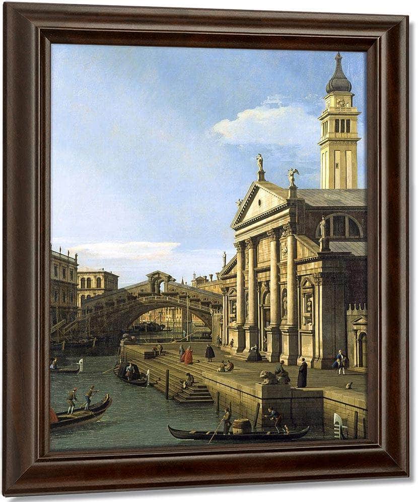 Capriccio The Rialto Bridge And The Church Of S. Giorgio Maggiore By Canaletto Fine Art Print