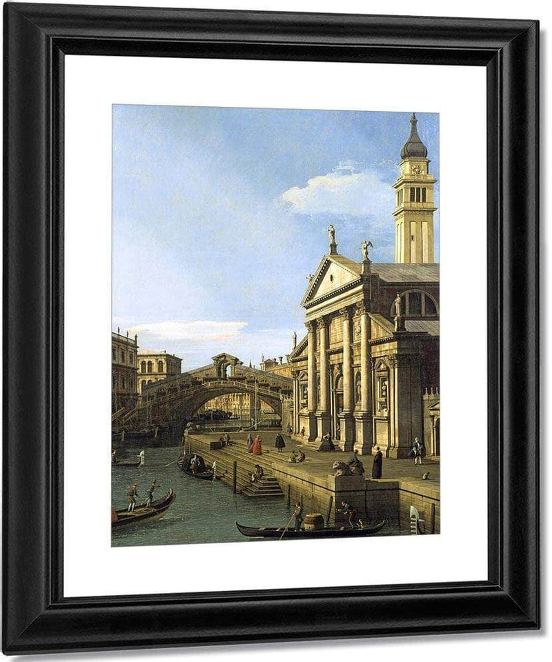 Capriccio The Rialto Bridge And The Church Of S. Giorgio Maggiore By Canaletto Fine Art Print