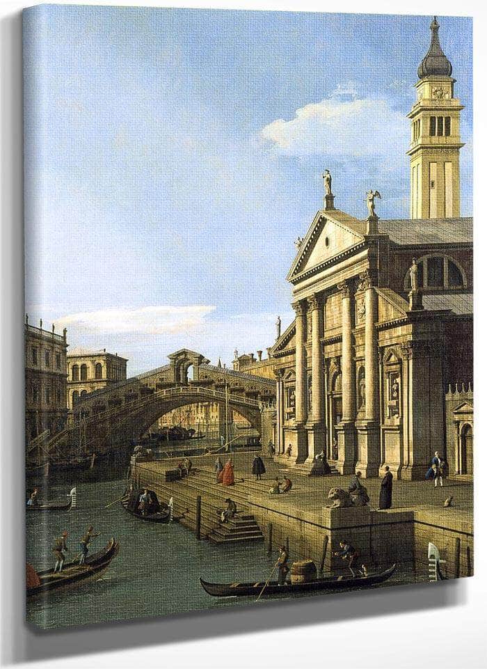 Capriccio The Rialto Bridge And The Church Of S. Giorgio Maggiore By Canaletto Fine Art Print