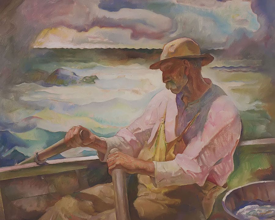 Captain Brown Port Clyde Maine By N.C. Wyeth Fine Art Print